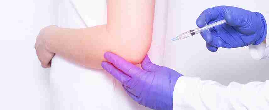 patient receiving corticosteroid injection